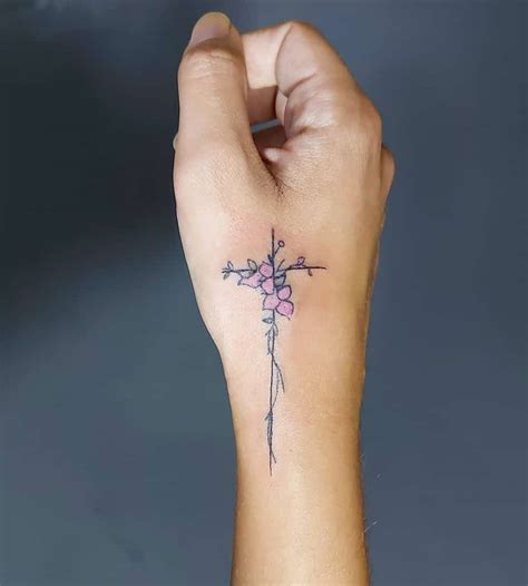 tattoo cross wrist|feminine cross tattoos for women.